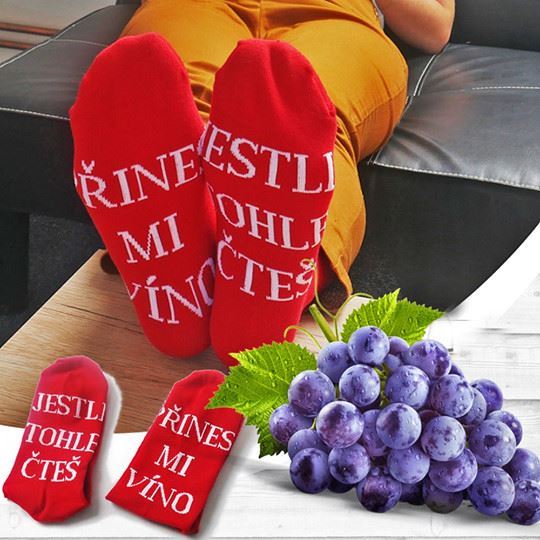 Vtipné ponožky - Přines mi víno Vtipné ponožky - Přines mi víno