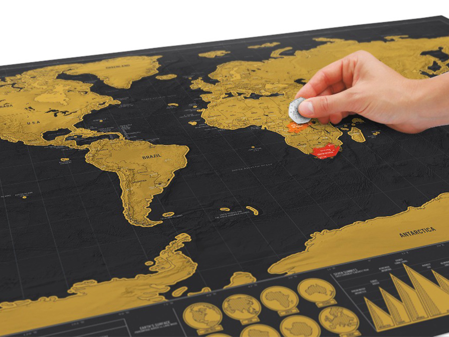 Stírací mapa světa Stírací mapa světa